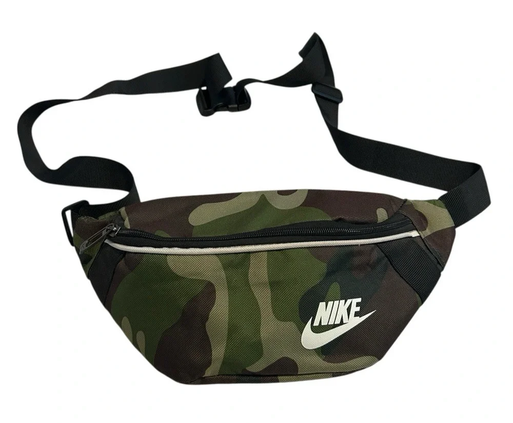 Nike Heritage Fanny Pack Hip Waist Belt Bag Crossbody 2 Zip Camo Double Zippers